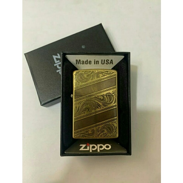 Korek Api Zippo Batik Kancing Gold mewah Grade Original