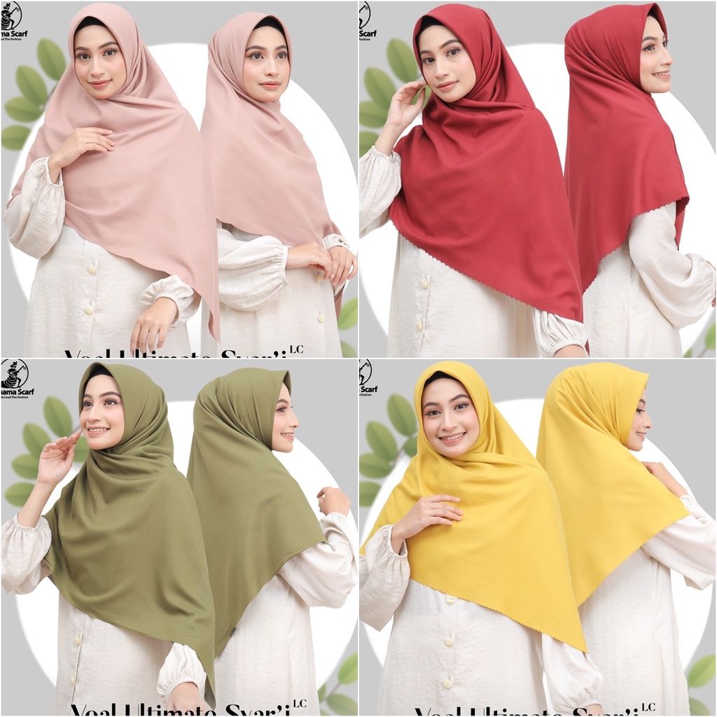 Jilbab VOAL ULTIMATE Syar'i Premium Segiempat Lasercut 130 x 130 Cm Hijab Syari ORIGINAL UMAMA 100%