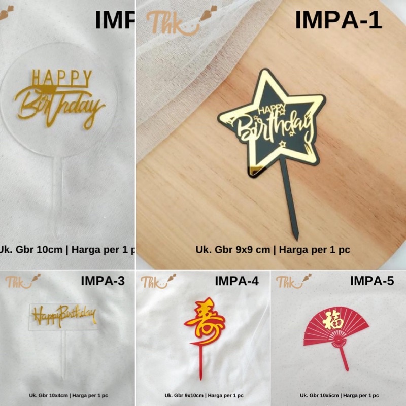 IMPA - Hiasan Kue Cake Topper Happy Birthday Mandarin Chinese Fu