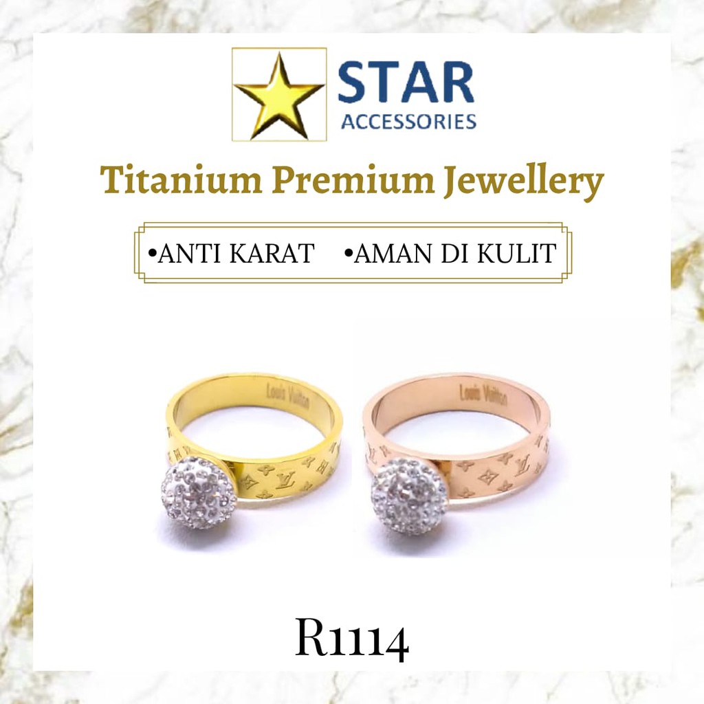 Cincin Titanium Louis Vuitton Gold | Cincin Titanium LV Rose Gold