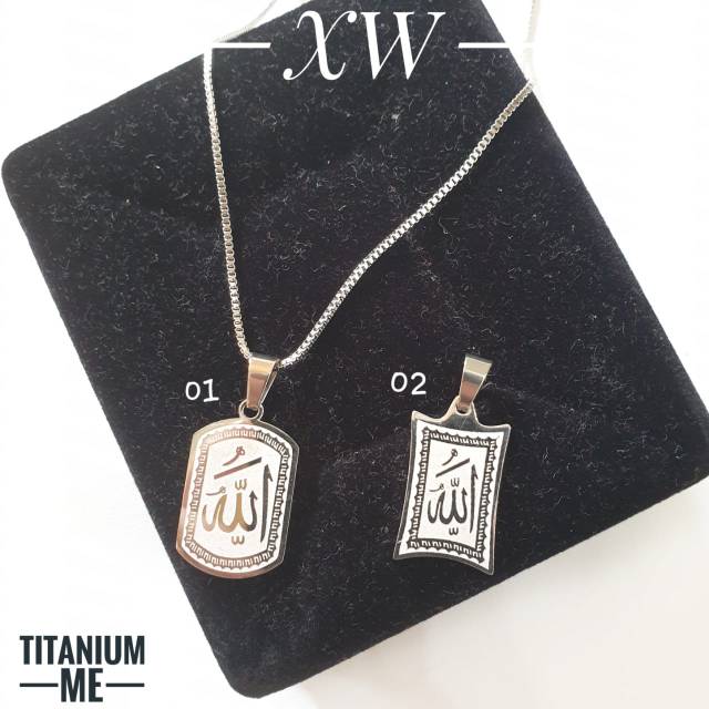 Kalung Titanium Lafadz warna Silver K04060