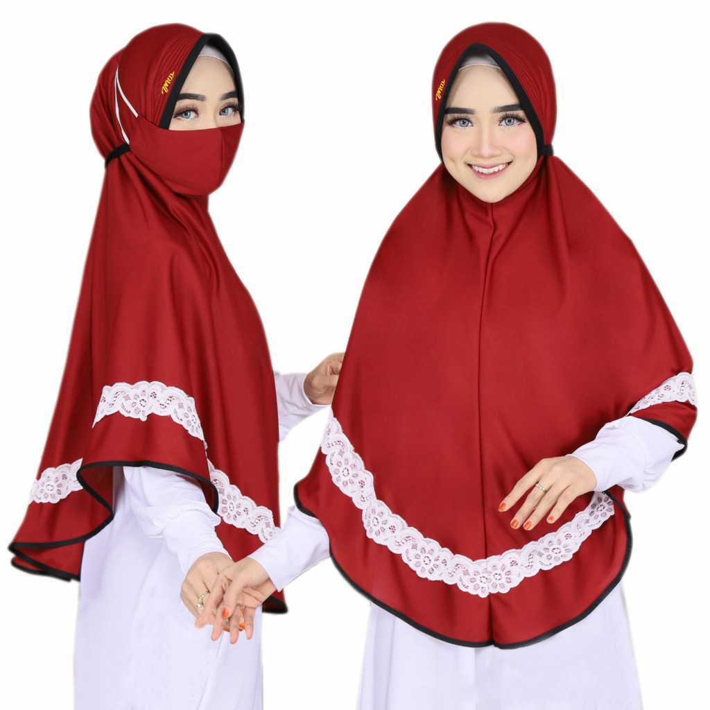 [ MURAH LEBAY ] JILBAB INSTANT MASKER JUMBO / JILBAB RENDA JERSEY / JILBAB PET TALI BELAKANG ( RENDA