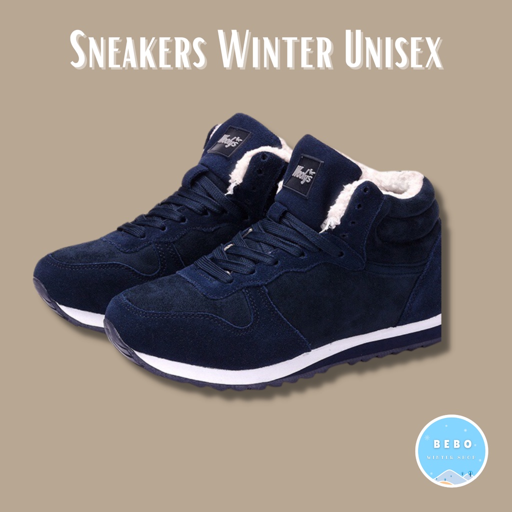 Sepatu Sneaker hangat Pria wanita dengan velvet Winter Thermal Shoes