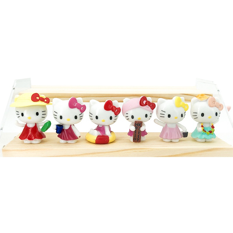 6pcs / Lot Boneka Hello Kitty Mini Bahan Resin Untuk Dekorasi Kue