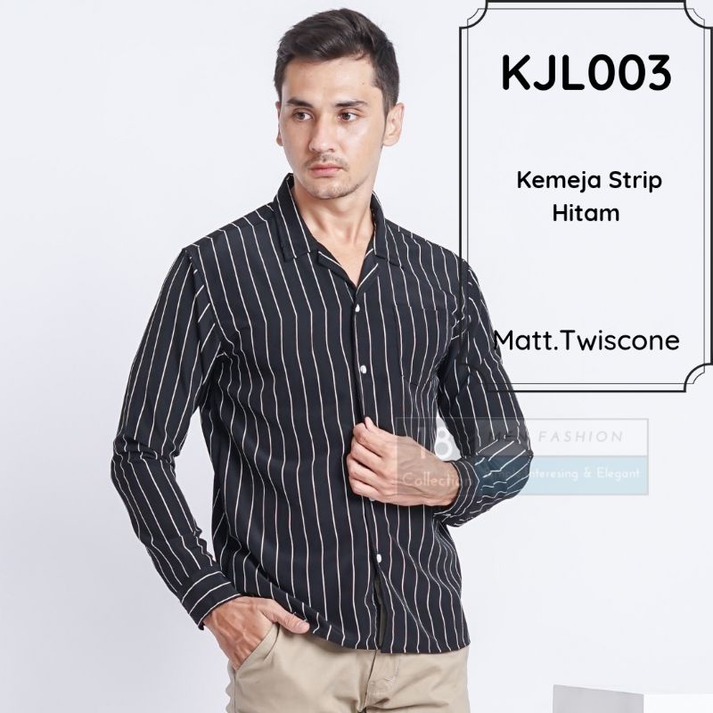 Kemeja Stripe Regular Fit / Kemeja Over Size / Kemeja Gombrong / Kemeja Pria / Kemeja Lengan Panjang