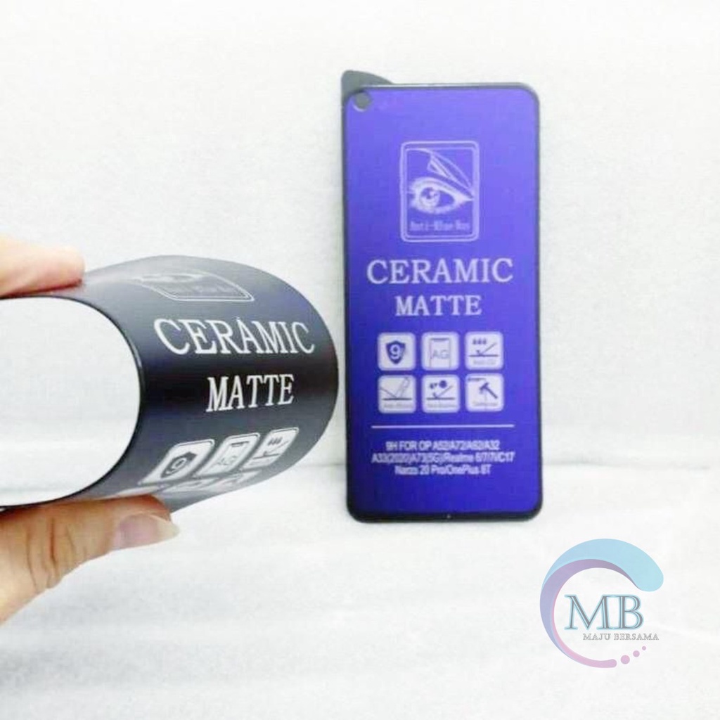 TEMPRED GLASS BLUE MATTE KERAMIK CERAMIC SAMSUNG A01 CORE A02 A02s A03 A03S A12 A13 A20s A73 A11 M11 M01 M10 M10s M20 M02 M02S M20S M30 M30S M32 A21 A21S MB3291