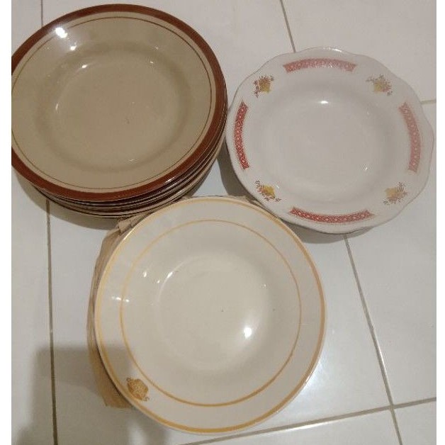 {Subsidi Ongkir 10rb} [PRELOVED] Murah Meriah Piring Keramik (Piring Saja) Termurah 1Lusin Paling