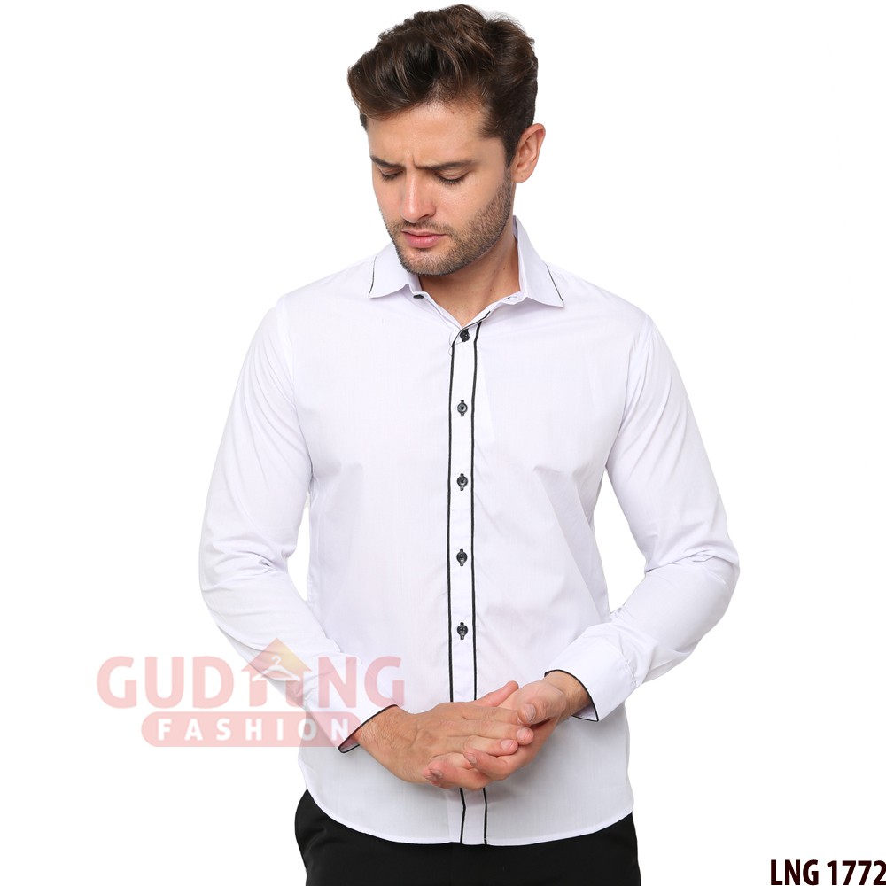 Kemeja Pria Modis Katun Pajang Model Slimfit - Banyak Pilihan Warna LNG (COMB)