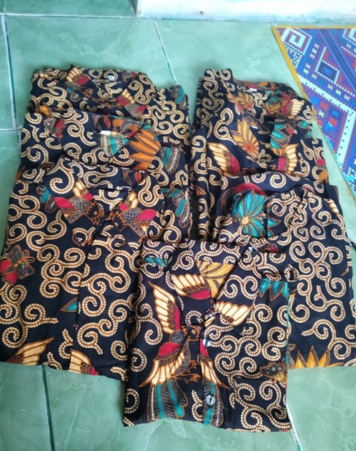 Promo Batik Couple Keluarga Sarimbit Sania Ruffle Batik Ori Ndoro Jowi Motif Sekar Muda