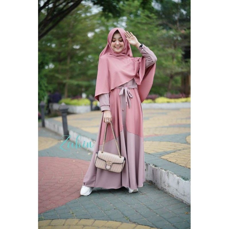 gamis set hijab ori Zahin terbaru