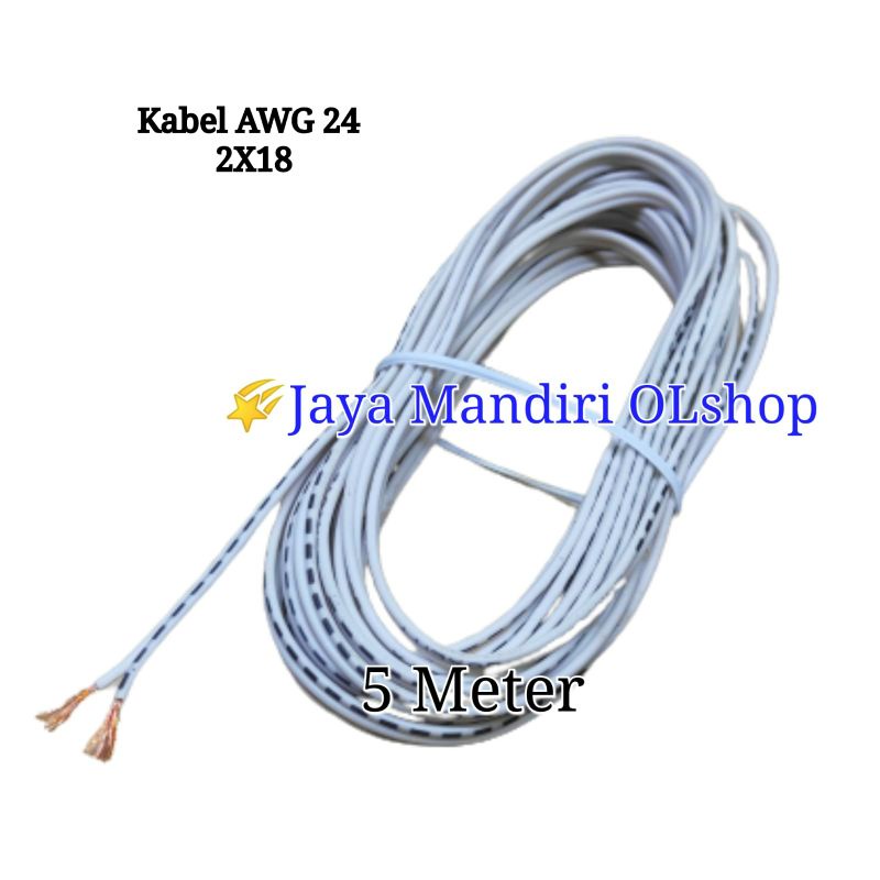 KABEL SERABUT 2X18  AWG 24 (5 METER)