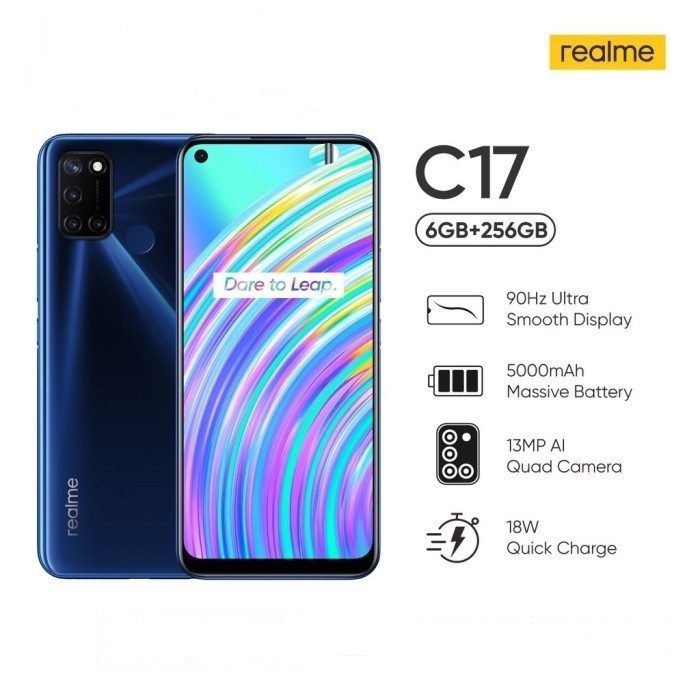 RealMe C17 - 256GB,6GB RAM 6/128GB 5000mAh 90Hz Display Resmi Realme