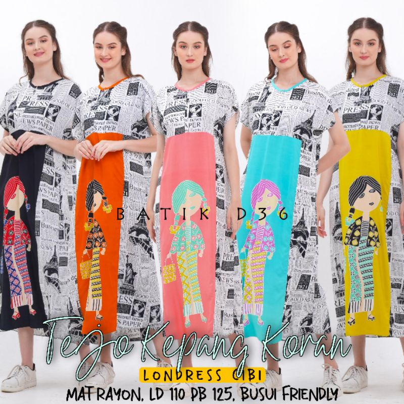 (Semerbak) Daster panjang bahan rayon busui longdress kekinian cibi chibi baju tidur santai cewek ce