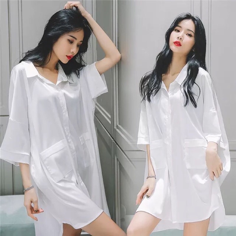 Qena Kemeja Dress - Sleep Dress Sexy J1