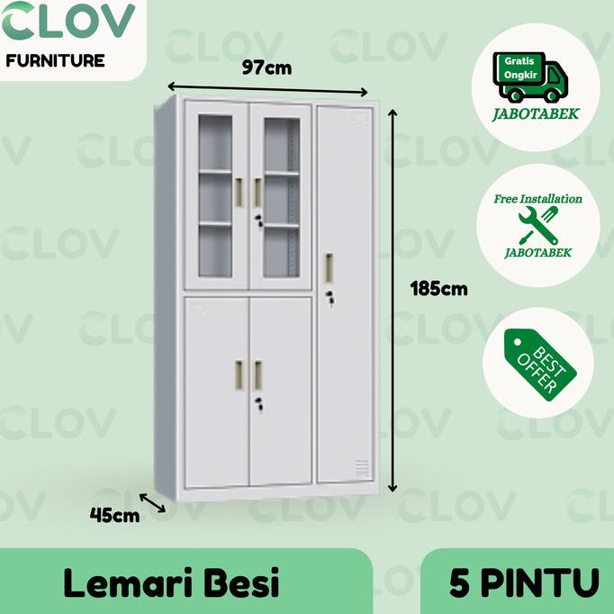 

Clov Lemari Arsip Besi / Kabinet / Lemari Kantor / 5 Pintu Lynn Terlaris