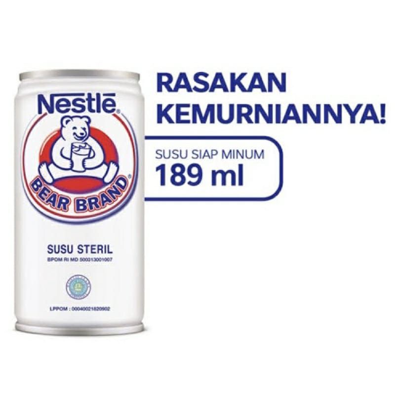 Susu beruang susu steril bear brand Nestle 189ml (1 Pcs )