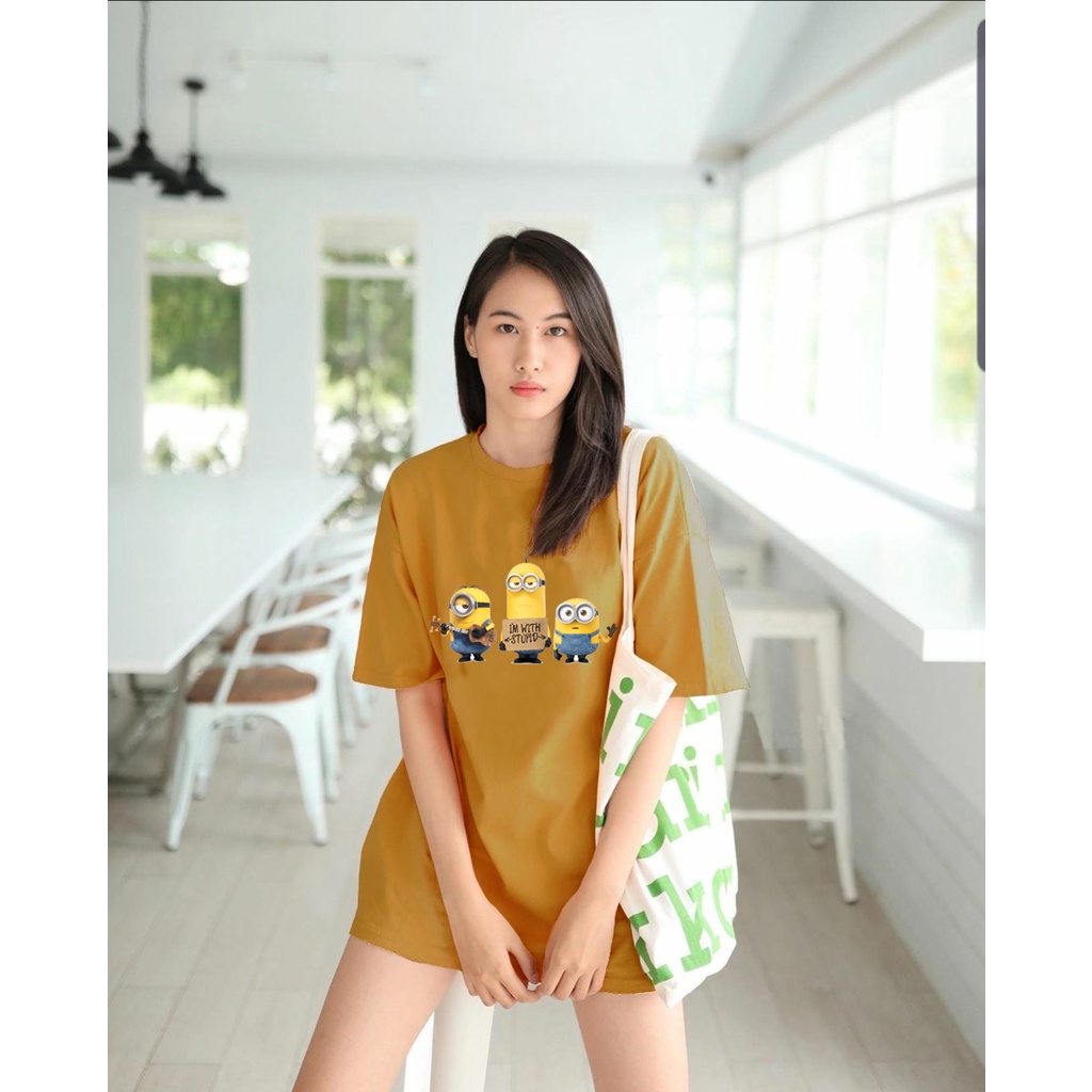 kaos atasan minion stuipid t-shirt oversize