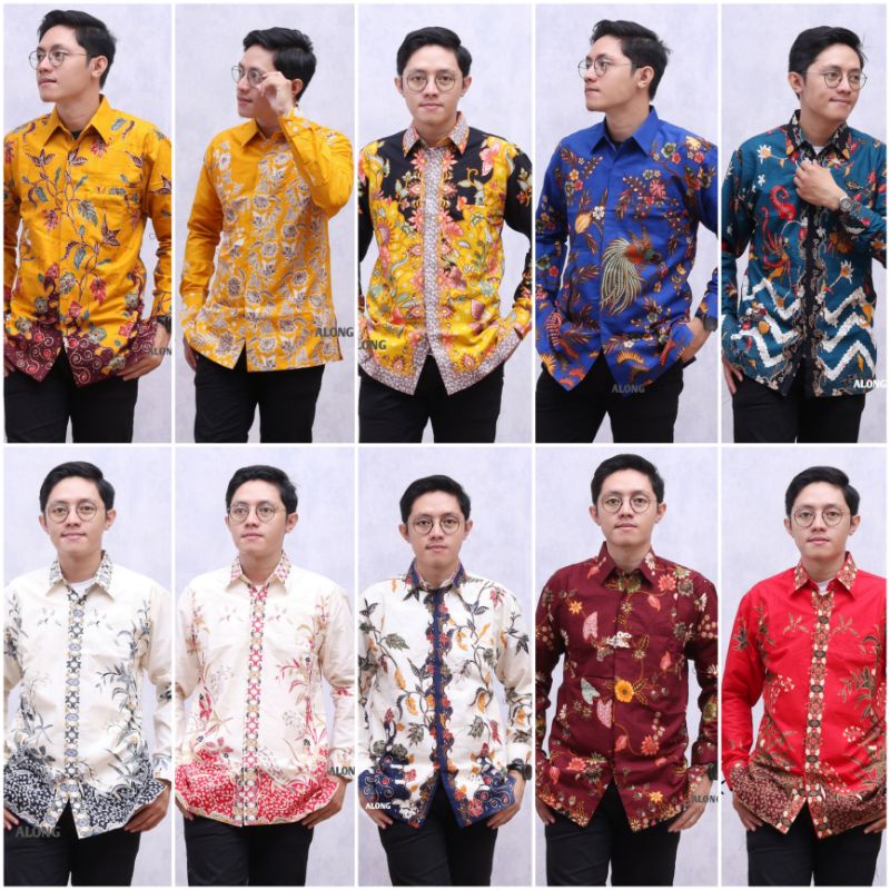 KEMEJA BATIK PURING WARNA KUNING BIRU PUTIH MERAH ORI UJ