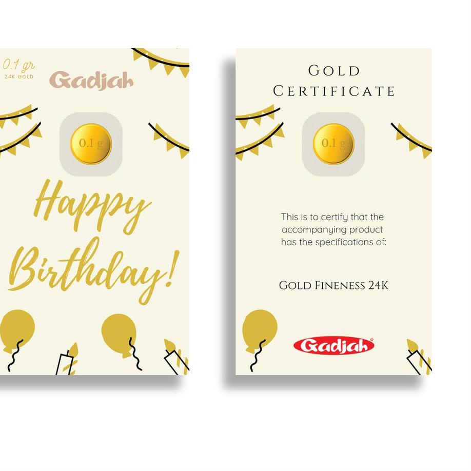 Model Baru.. LM 0.1 gr "Happy Birthday Gold"