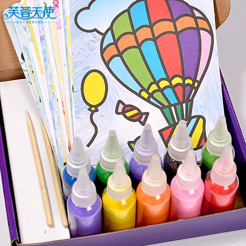 MAINAN EDUKASI DIY MELUKIS PASIR 1 SET / SAND PAINTING ART SET / MEWARNAI PASIR
