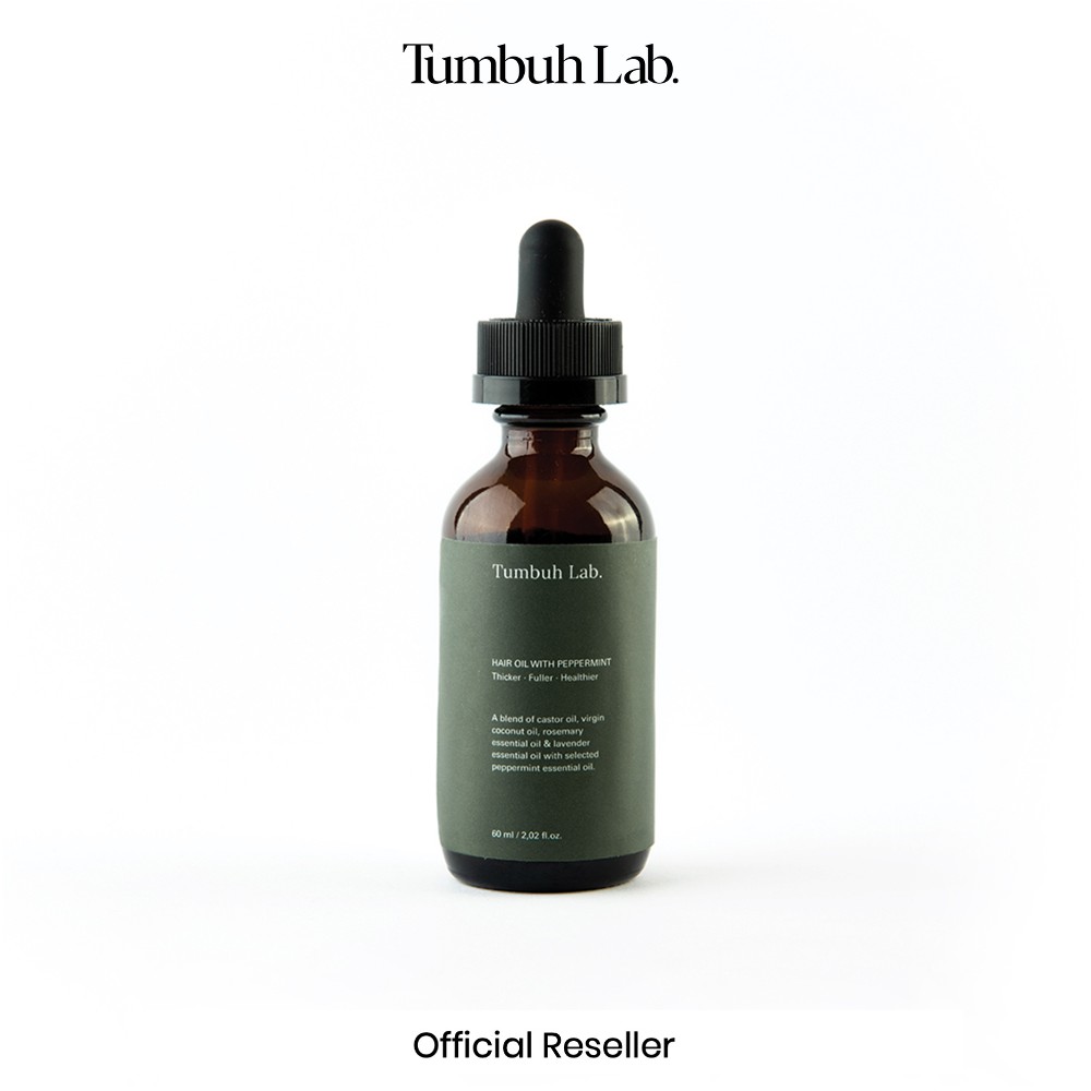 Tumbuh Lab Hair Oil, Solusi Rambut Rontok, Berketombe, dan Masalah Rambut Lainnya (Produk Original)-Peppermint