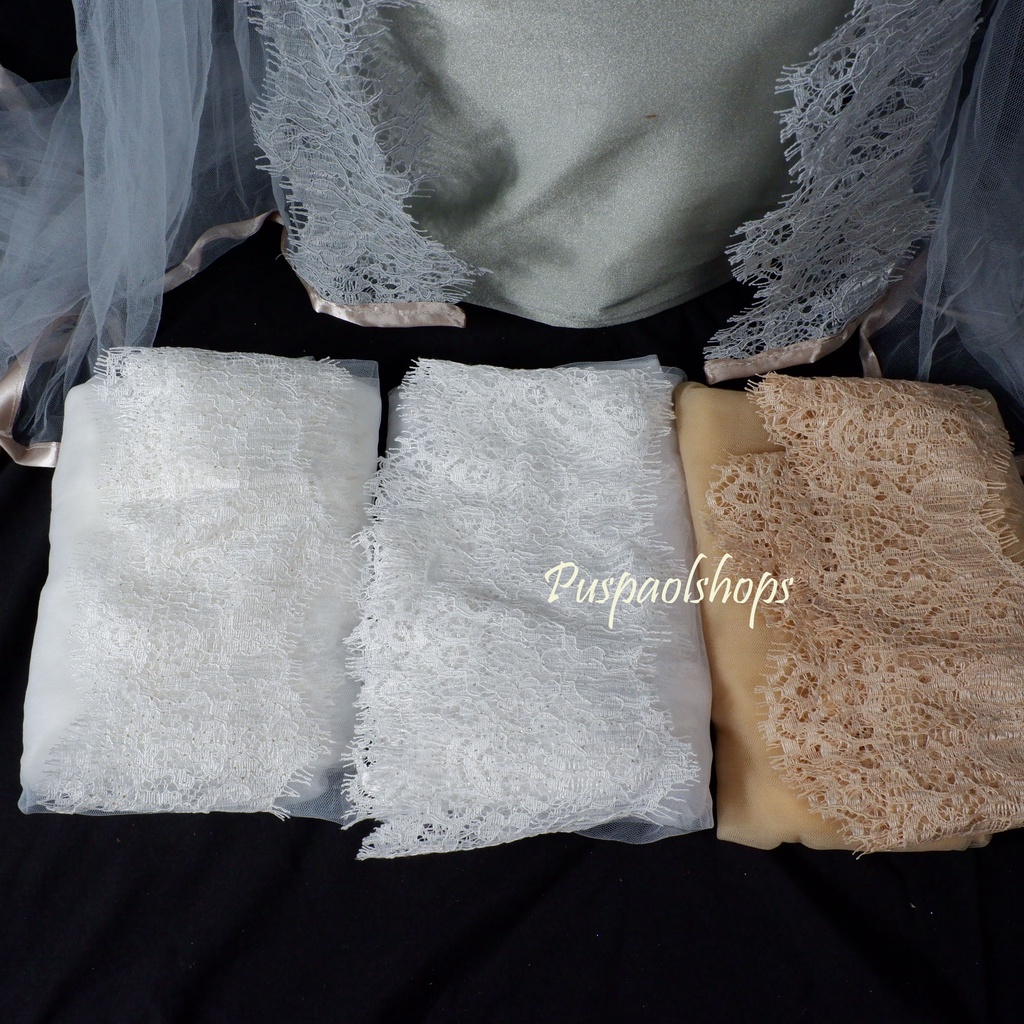 Veil renda tile silk premium veil hijab veil pengantin slayer