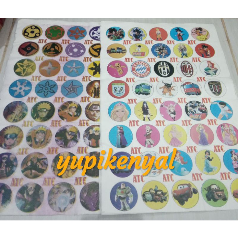 MAINAN TAZOS BESI STIKER KARAKTER 40pcs