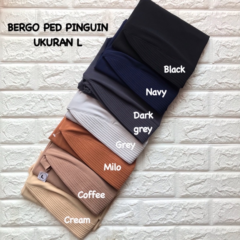 HIJAB JILBAB BERGO PED PINGUIN UKURAN L Dan XL