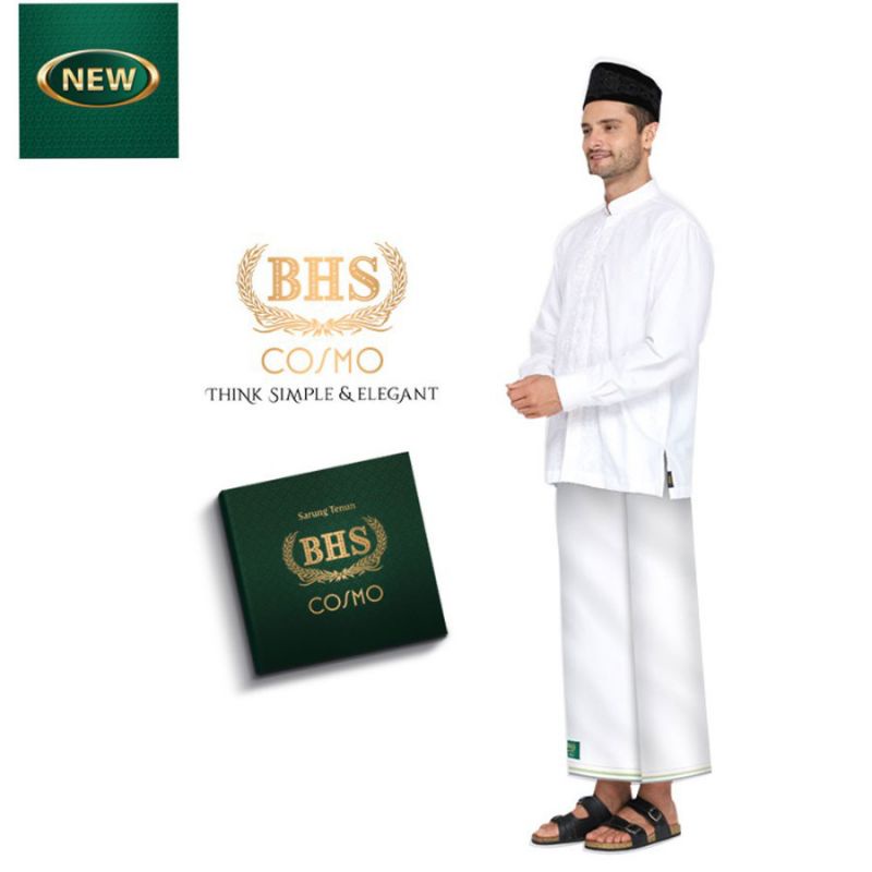 Sarung BHS Cosmo BHS Putih Polos BHS Hitam Polos  Tumpang Kembang Original