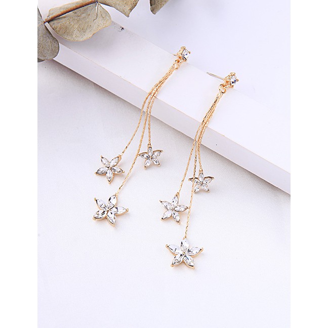 LRC Anting Tusuk Fashion Flower Butterfly Flower Earrings D13935