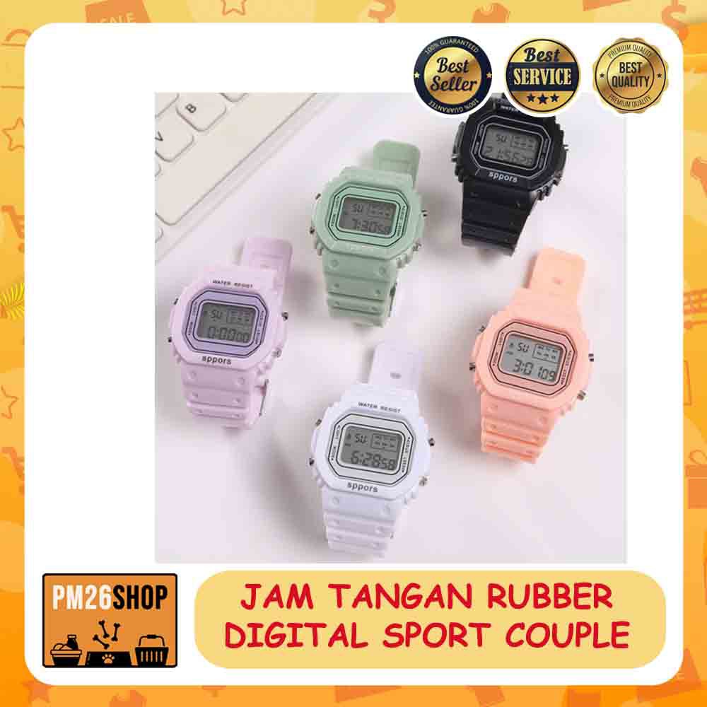 JAM TANGAN RUBBER DIGITAL MURAH KARET SPORT PRIA WANITA COUPLE