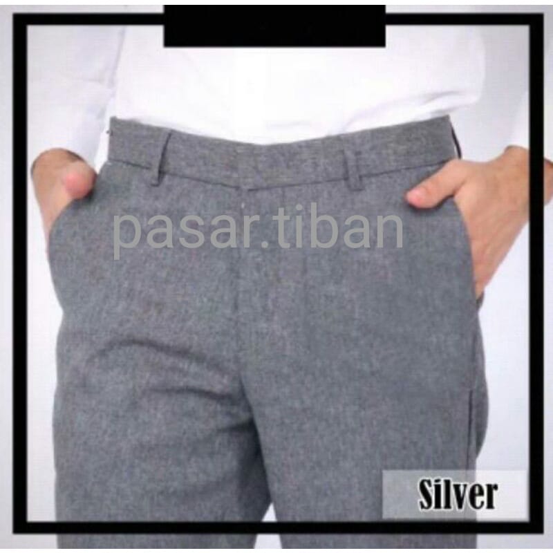 Celana kantor pria Celana jumbo slimfit bahan woll (39 - 45)