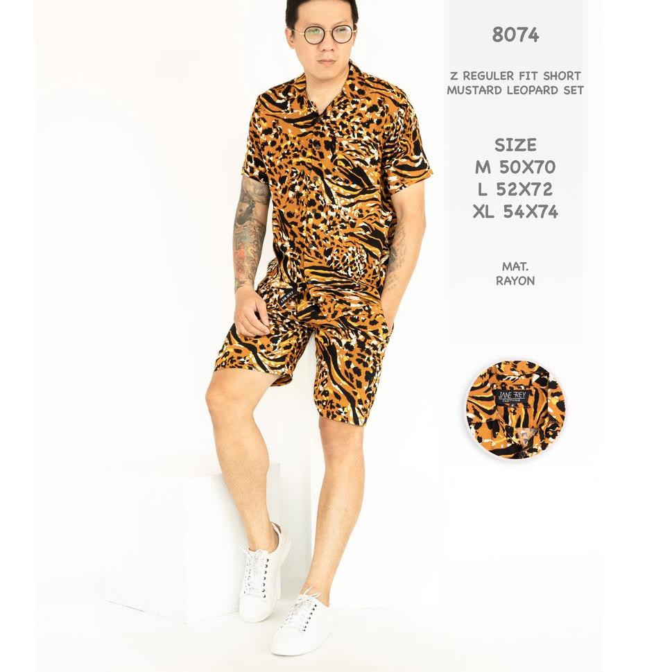 Brightϟ Freypv 8074 Reguler Fit Set Motif M-XL Kemeja Tye Dye Set