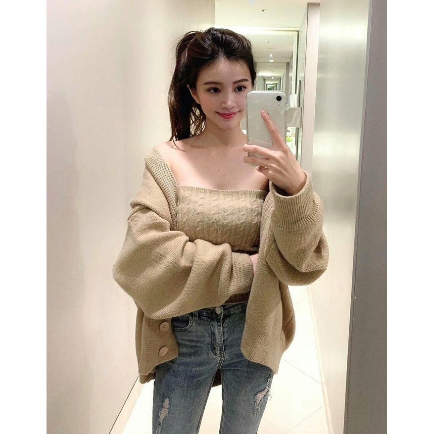 Cardi Xiloa + Inner - Cardigan Rajut Wanita - Casual Cardi Perempuan - Outer &amp; Inner Terbaru - Pakaian Perempuan