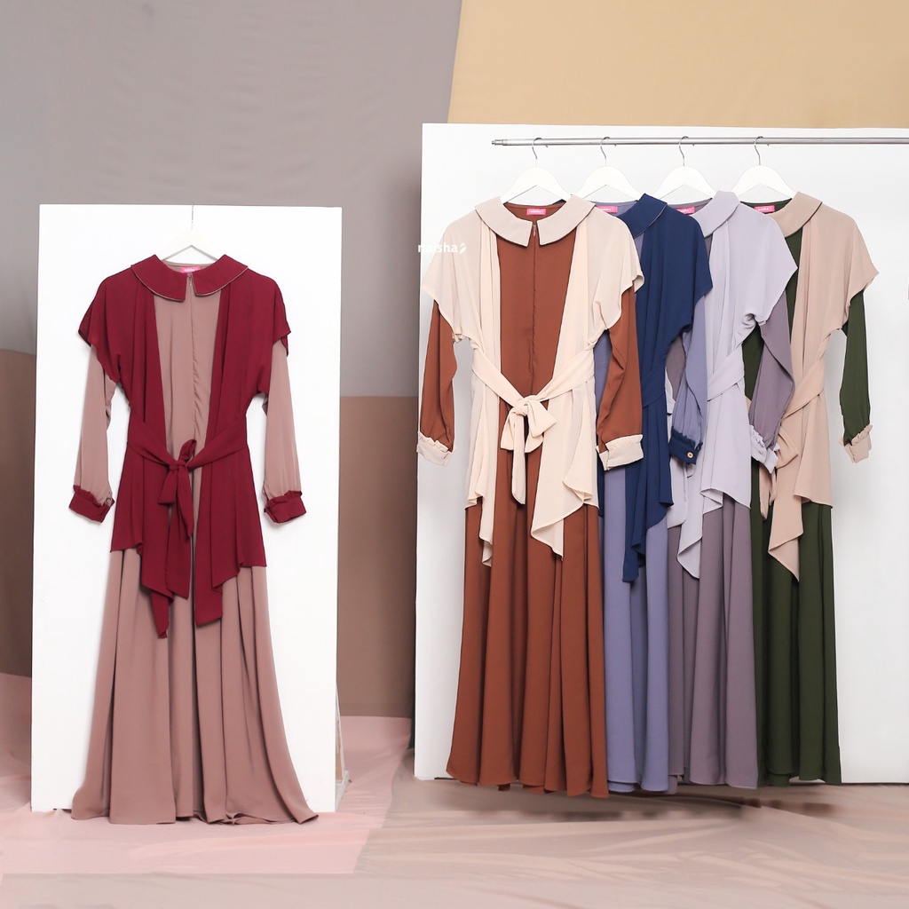 Naisha Mecca Dress 100% Original Gamis Terbaru Gamis Remaja Gamis Brukat Gamis Anak Perempuan Gamis 