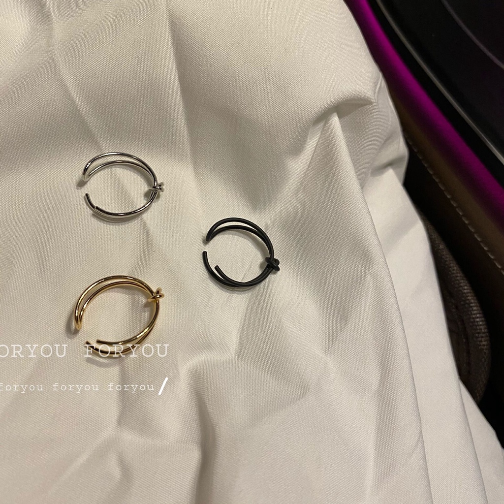 Cincin Model Terbuka Desain Simpul Gaya Simple Kreatif Untuk Wanita