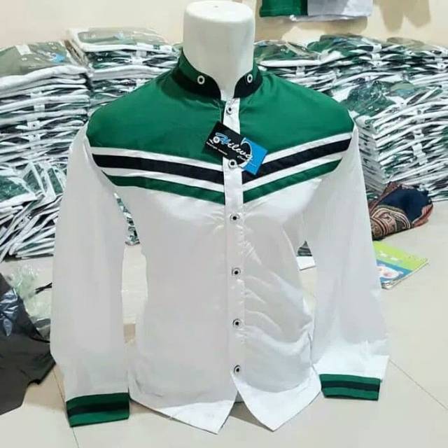 Baju Koko Motif Rangers Hijau NU
