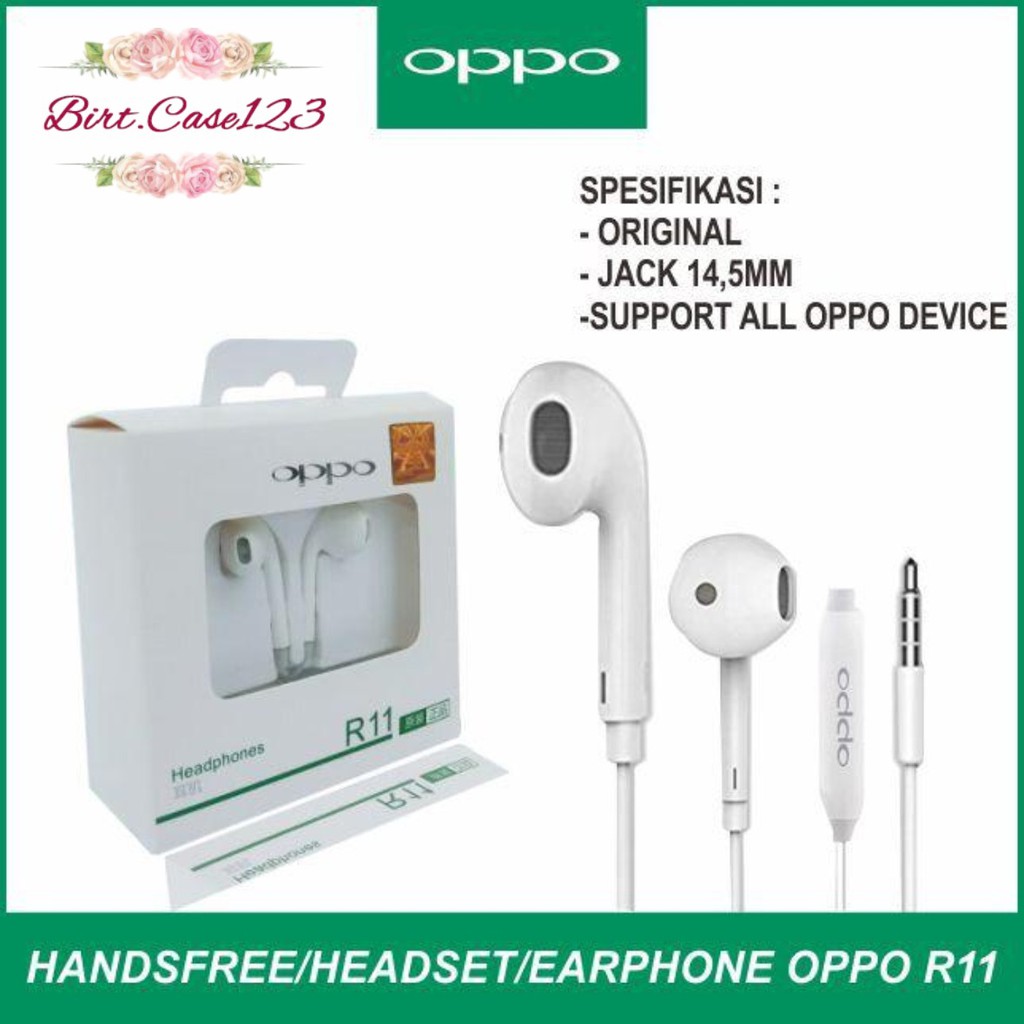 BM044 R11 Handsfree Headset Hf earphone Oppo dan Vivo packing original  Superbass +mic BC2108