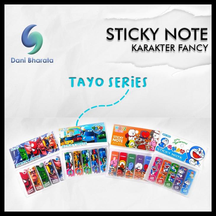 

Stick Note / Pembatas Buku Karakter Bahan Plastik – Karakter Tayo - Bts