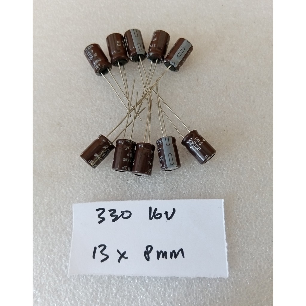 Capacitor Elco 330uf 16v 13x8 10pcs