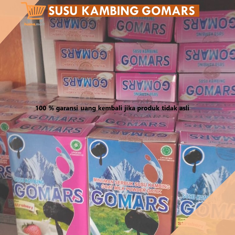 Susu Kambing Etawa Bubuk GOMARS Rasa Original - Coklat - Stroberi - Kemasan Kotak isi 200 Gram