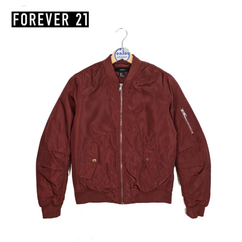 jaket bomber tebal casual kasual kesual isi poliester FOREVER21 FOREVER 21 branded second original p