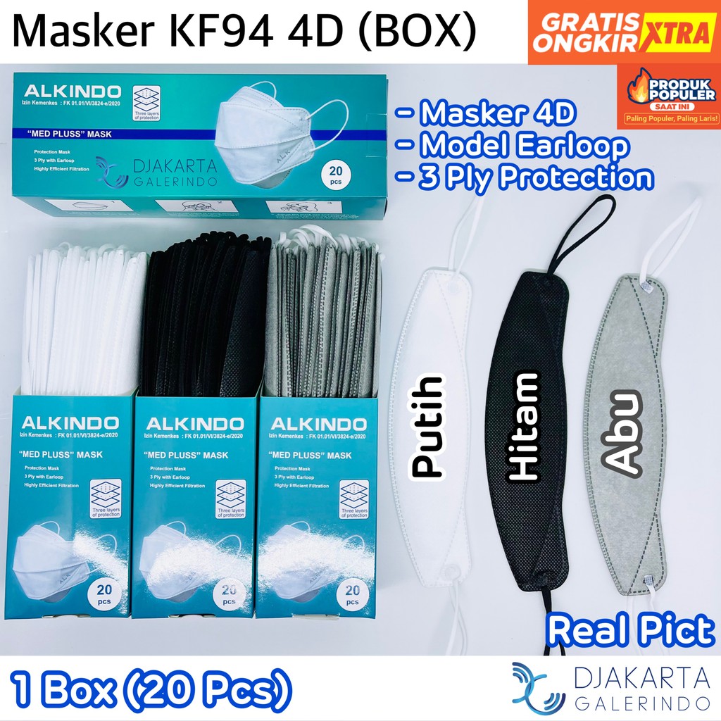 Masker EVO 4D MedPlus KF94 4D Medplus 3 ly 1 Box isi 20 Pcs