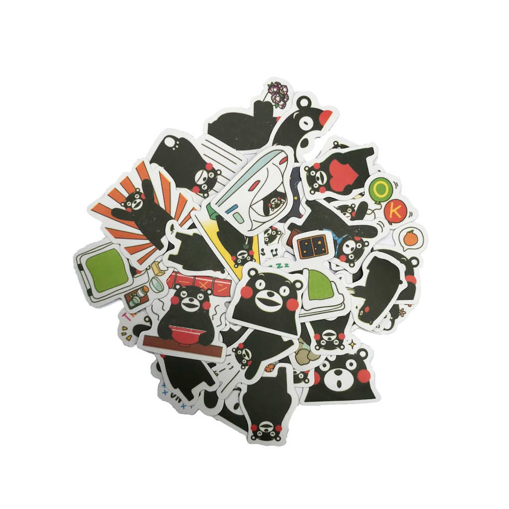 Kumamon in Action Flake Sticker