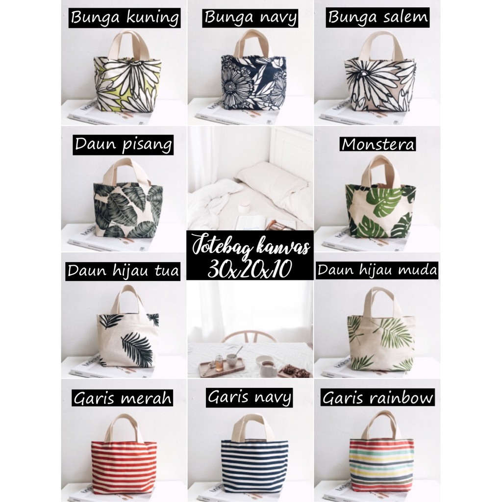 Totebag kanvas 30x10x20