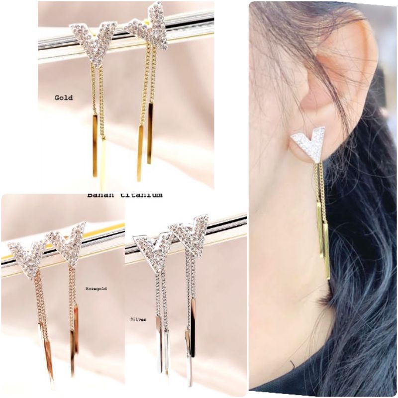 Anting Titanium Asli Rosegold Premium Quality Anti Karat anti alergi Anting stainless steel tidak karatan