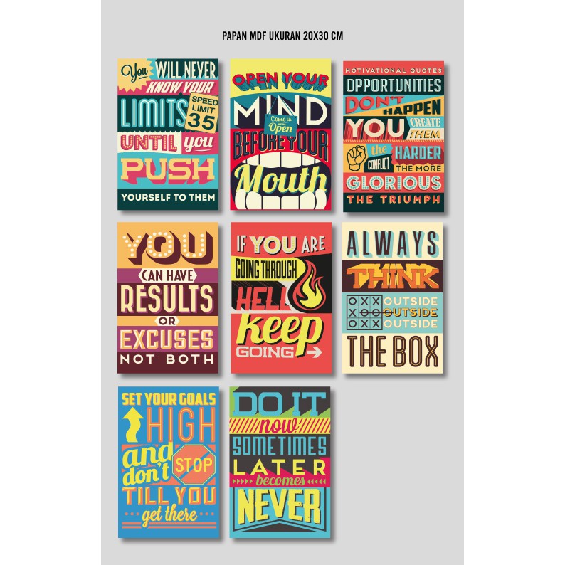 Hiasan Dinding Poster MDF Classic Quote 20x30 cm Wall Decor Dekorasi Rumah