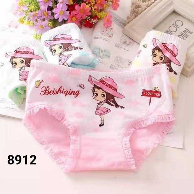 3Pcs Panties Celana Dalam Anak Perempuan Motif Underwear Katun
