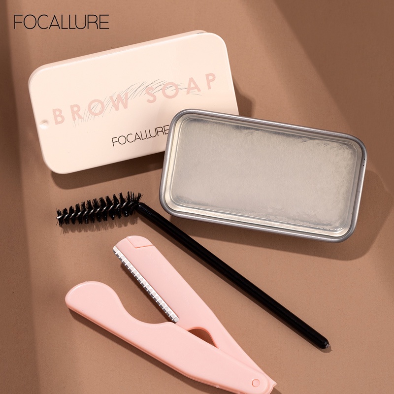 (READY &amp; ORI) Focallure Brow Styling Soap with Brush &amp; Knife FA182 FA 182