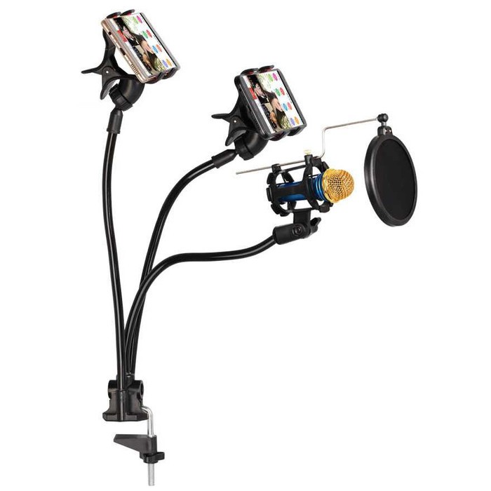 Fleksibel Stand Mikrofon 2x Lazypod Smartphone Holder -BR25
